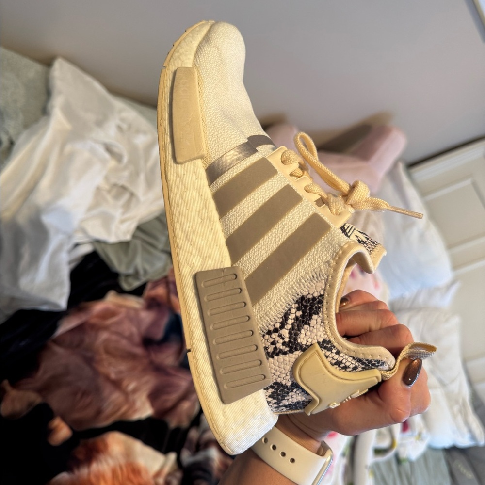 Adidas NMD R1 Beige and Gray Sneakers